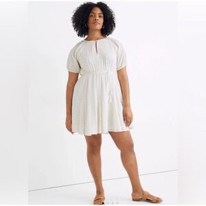 Madewell White Eyelet Embroidered‎ Short Sleeve Dress / Tubic Top 14P